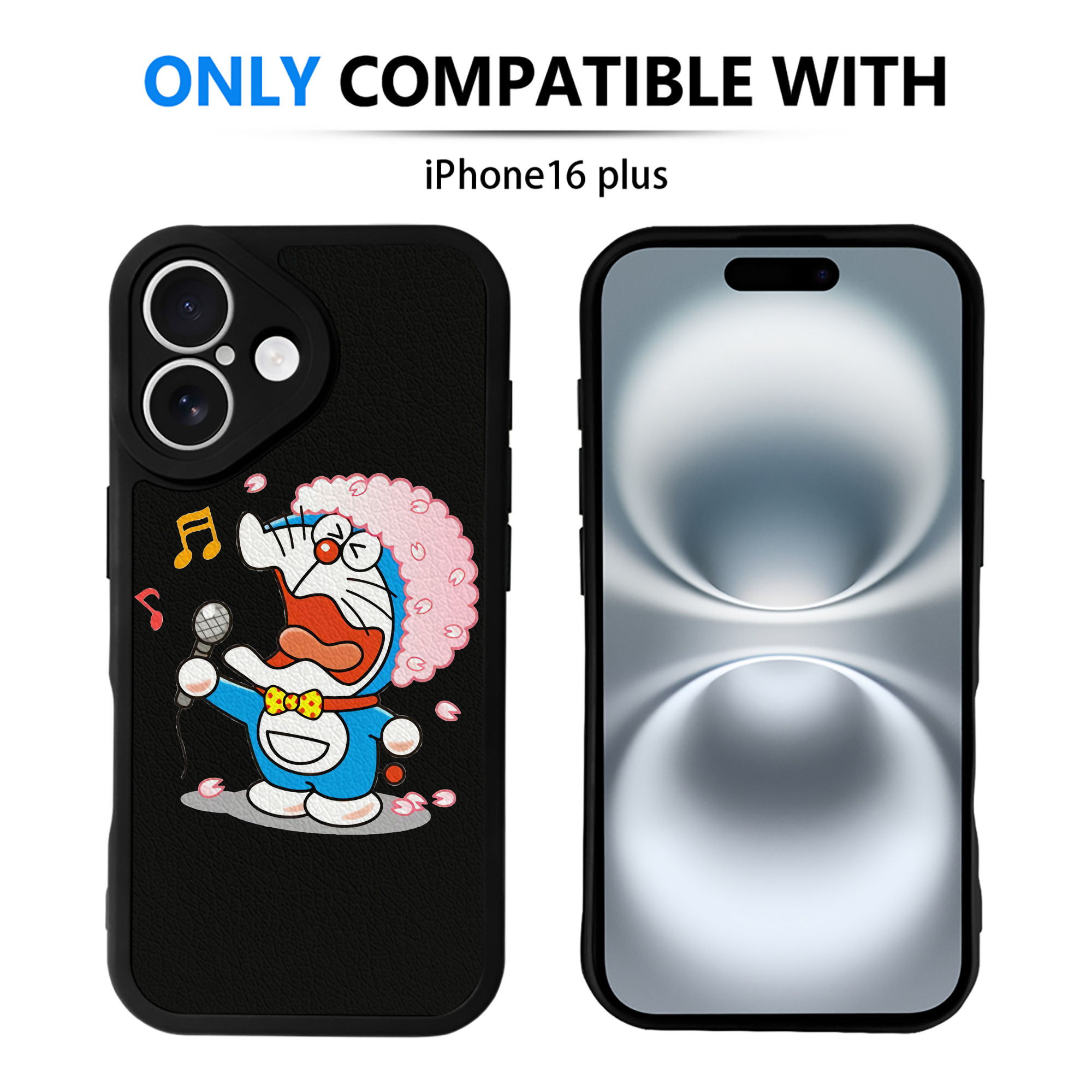 （画像用） ドラえもん Doraemon 【iPhone 16シリーズ対応】シリコンスマホケース（レザー調） 材質：シリコン